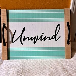 NEW Decorative Wooden tray "Unwind"